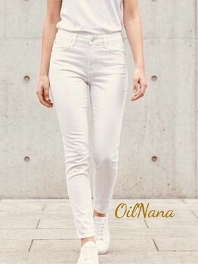 AG Adriano Goldschmied Prima Ankle Jeans Womens 27 White Excellent Cigarette Leg